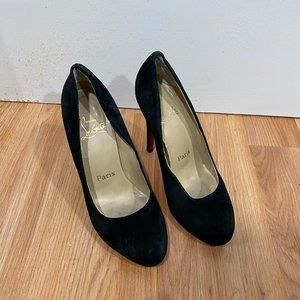 Black Suede Christian Louboutin Pumps / EU 38